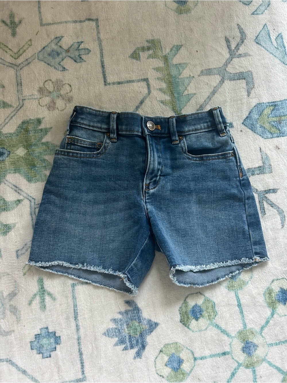 Girl’s Crewcuts Blue Denim Frayed-Hem Jean Shorts